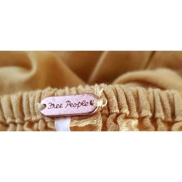 NEW FREE PEOPLE EMORY YELLOW FLOWER EMBROIDERED LONG SLEEVE MIDI DRESS SZ SMALL - Picture 10 of 12